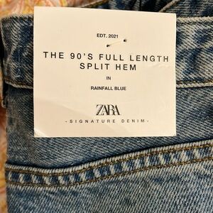 Zara 90s full length split hem jeans